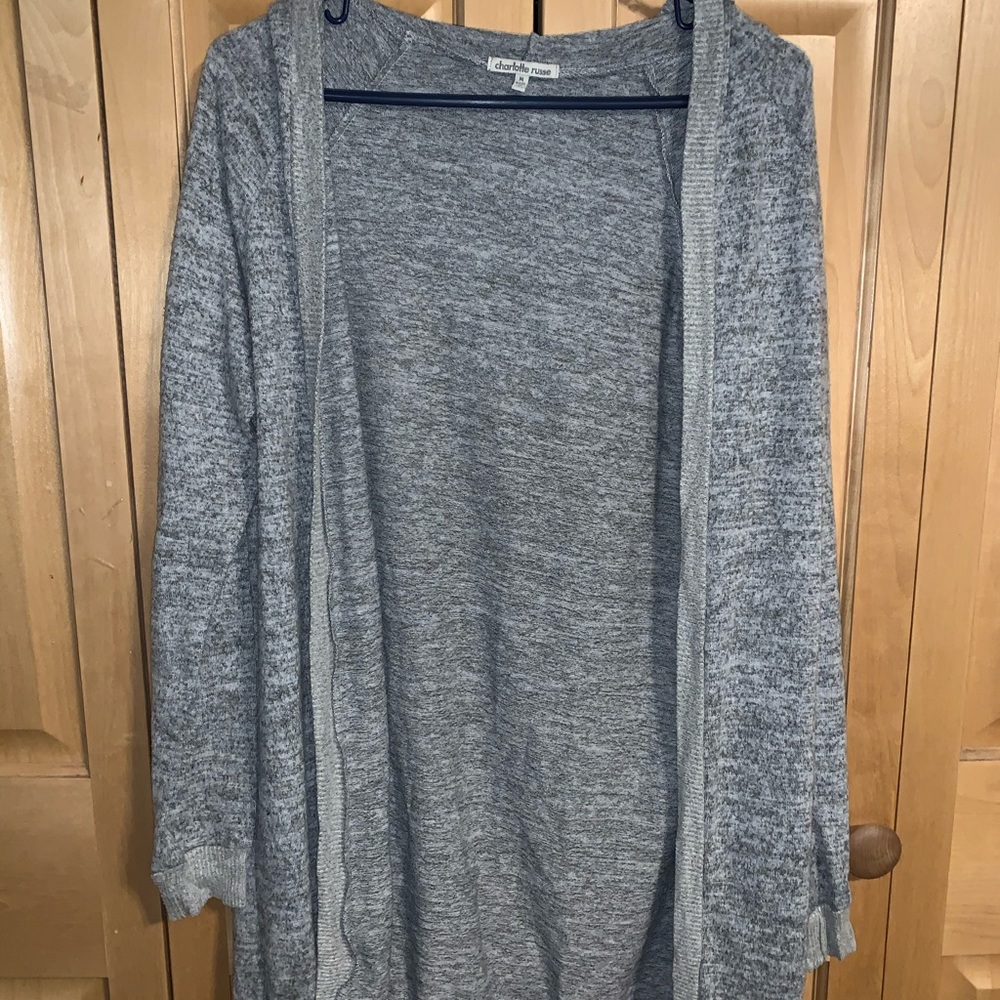 Charlotte Russe heather grey sweater cardigan